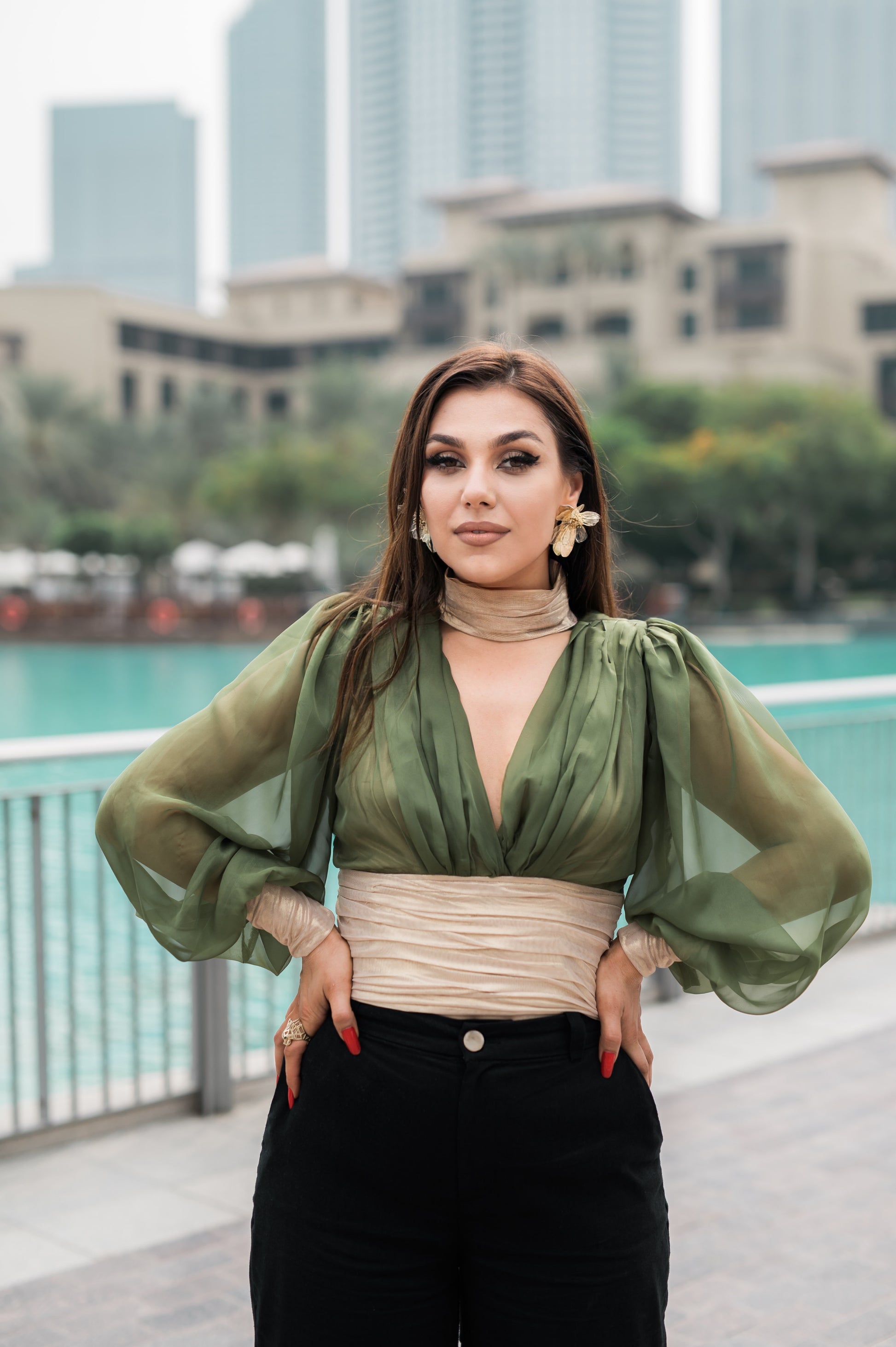 Elegant Silk Arabic-Style Top