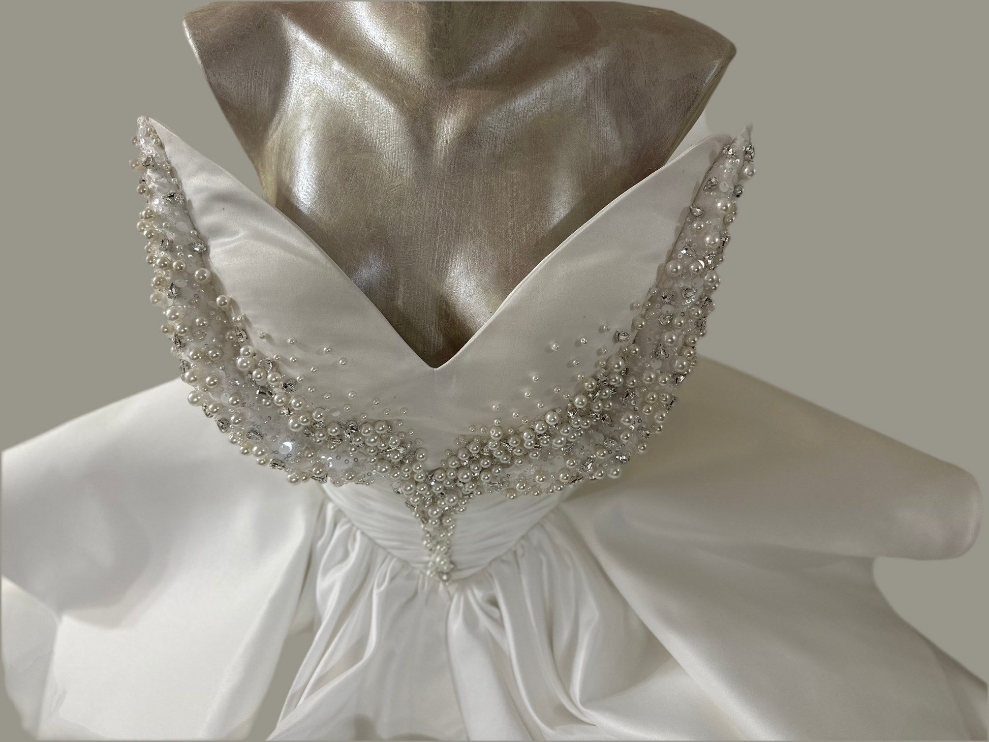 Royal Off-Shoulder Princess Gown with Crystal Corset & Sculptural Train