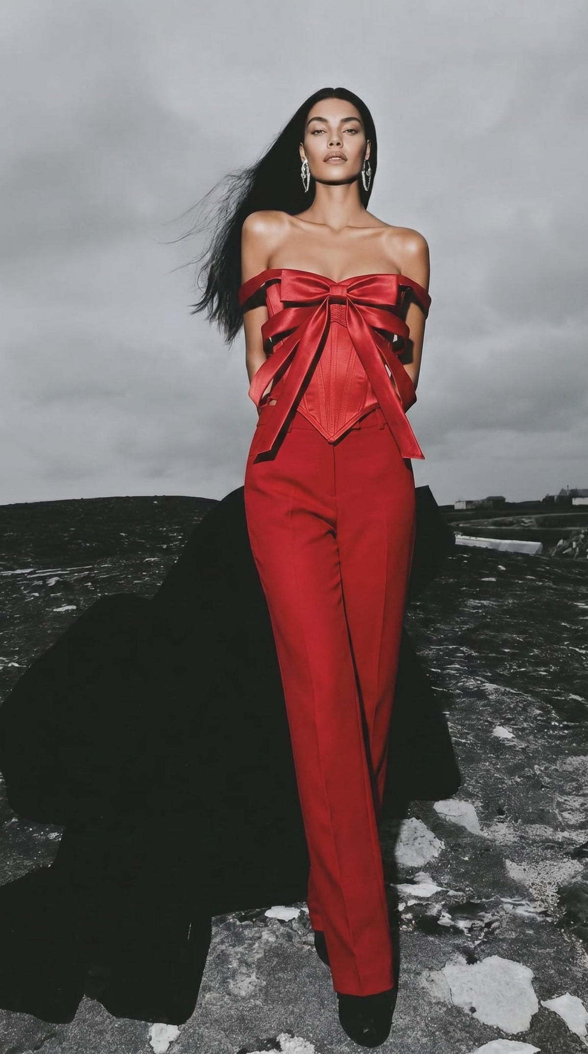 Red bow corset