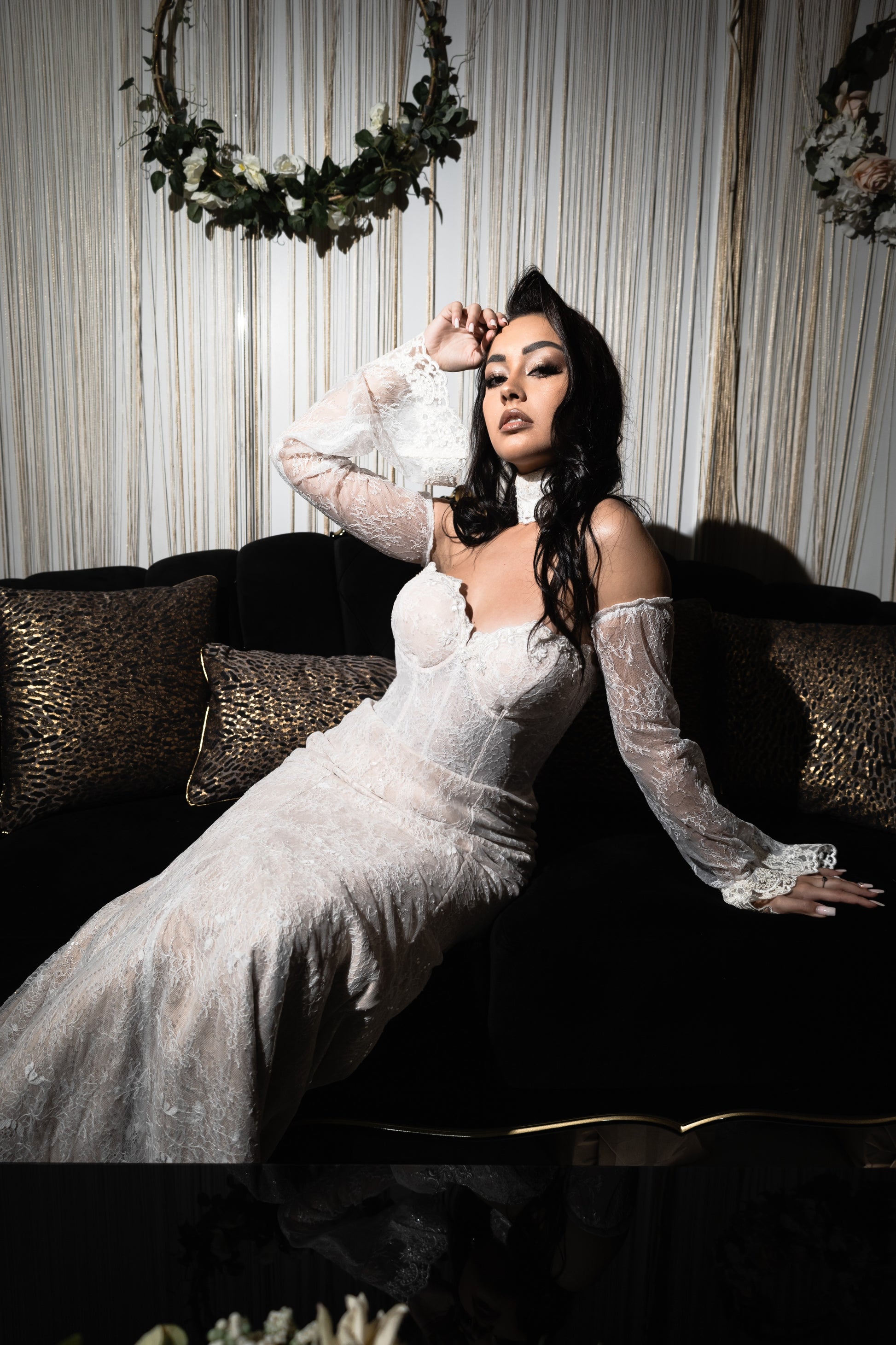 Romantic Lace Siren Bridal Dress with a Touch of Sparkle – Italian Elegance Redefined